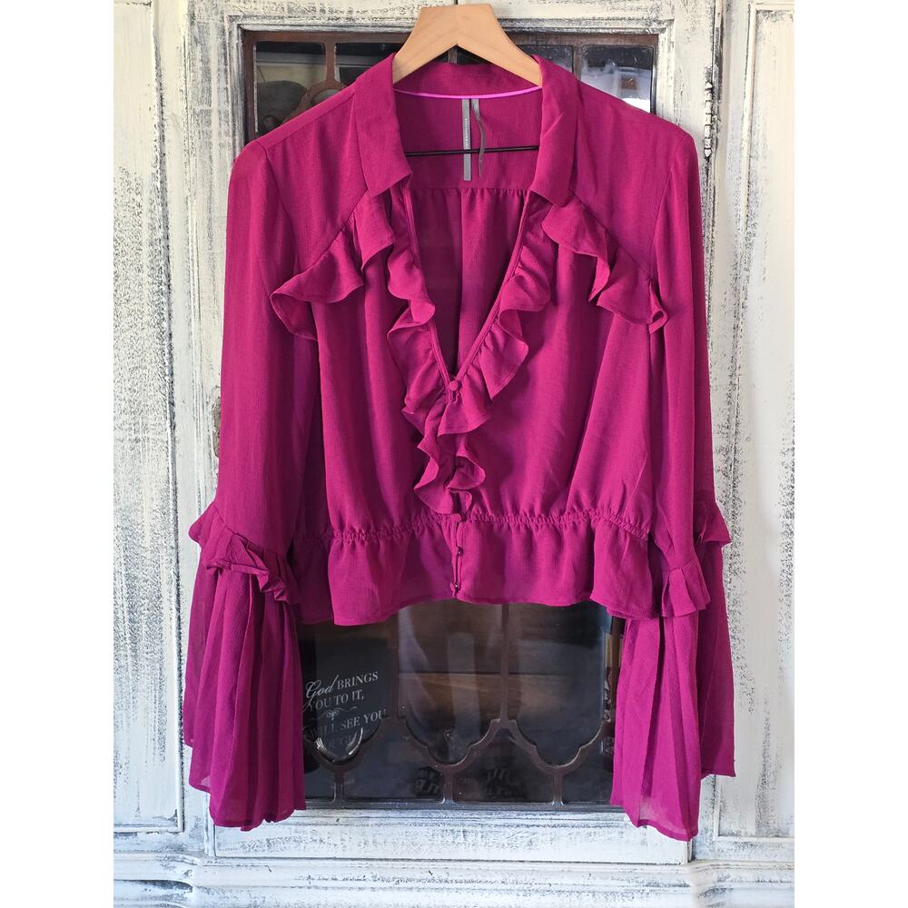 Anthropologie Sheer Long Sleeve Blouse for Women - New Small - Picture 6 of 6